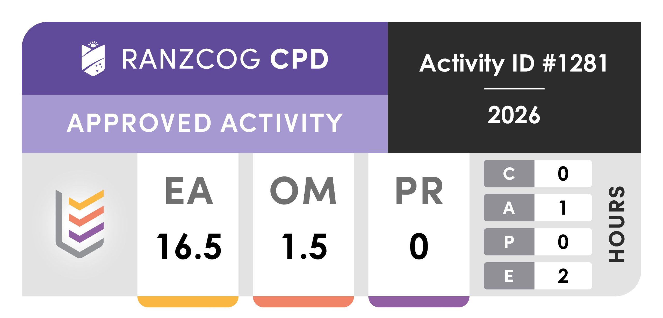 RANZCOG CPD Hours Logo AGES 1281