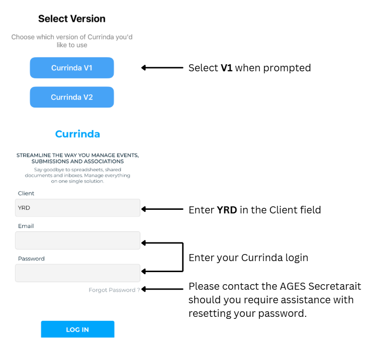 Currinda App Login Instructions